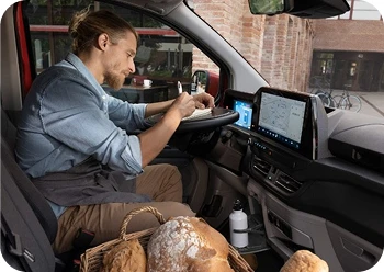 Mobile Office with steering wheel tilt feature